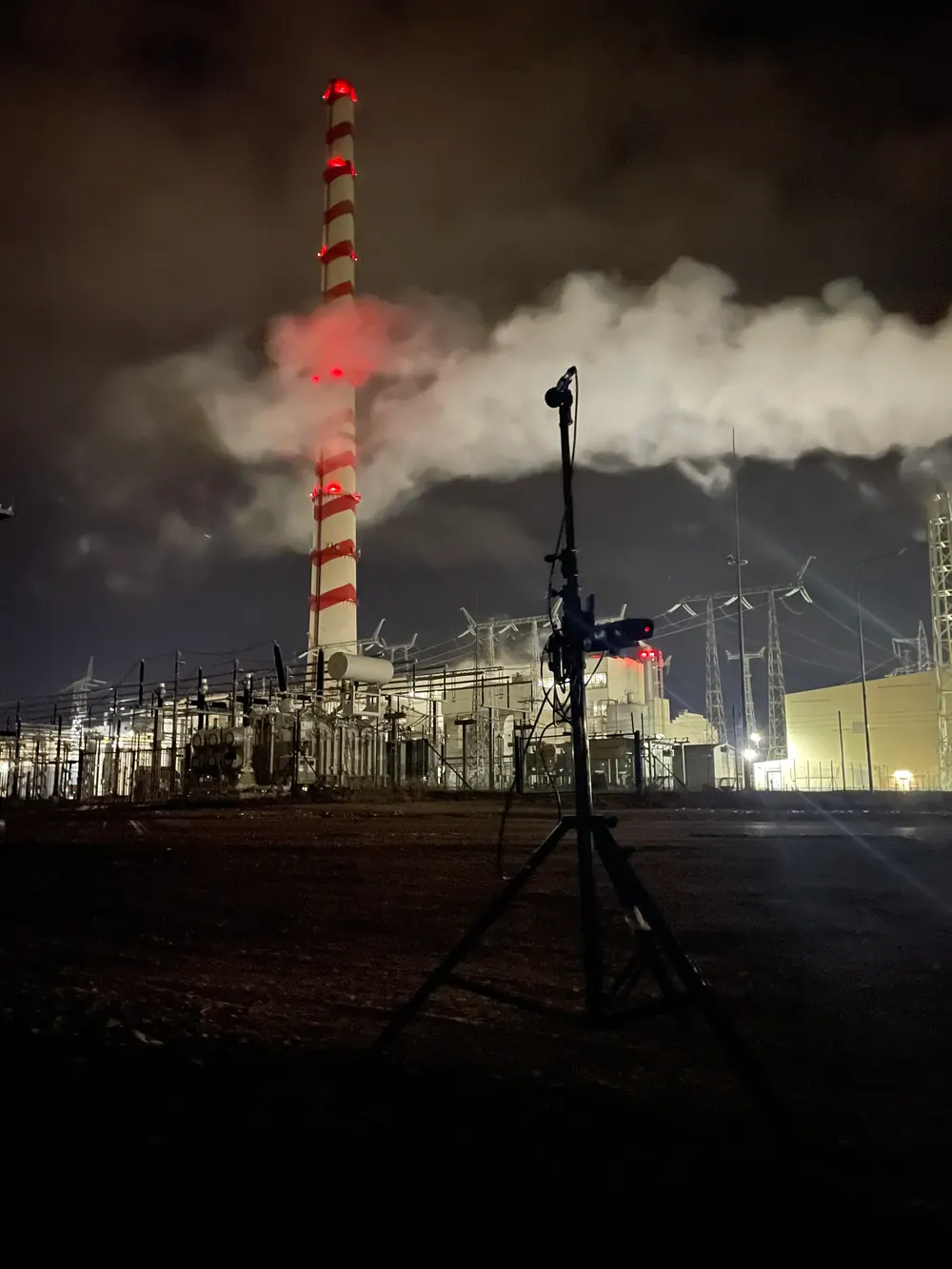 Pramoninio triukšmo matavimas elektros pastotėje naktį